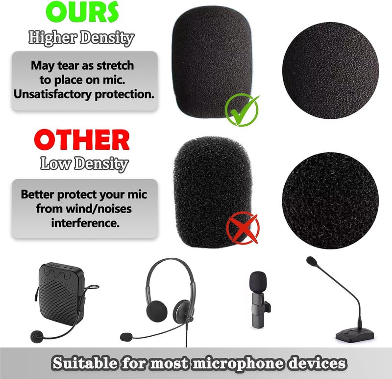 Mecefeno Headset Microphone Covers Foam, Lapel Headset Microphone Windscreen Sponge Foam Microphone Windscreen Mini Foam Cover for Variety of Headset Microphone Noise Reduction - 15 pack - Image 5